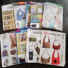 Lot 8 Sewing Patterns McCalls Simplicity New Look Handbags Totes Organizers OSZ picture
