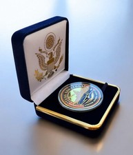 US NAVY - USS SARATOGA - CV-60 - Challenge Coin in Blue Velvet Case ·GREAT GIFT· picture