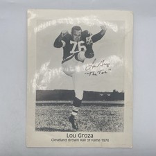 Lou Groza Signed Cleveland Browns The Toe Photo 8 x 10 picture