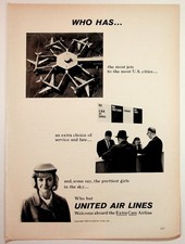 1965 United Air Lines Vintage Ad Extra Care Airline Jet Travel Ephemera picture