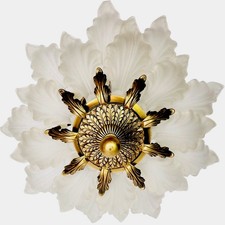 Antique 1930s Macbeth-Evans ALBA Art Deco Waldorf Astoria Glass Ceiling Light picture