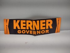 Re Elect Kerner Governor Democratic Bumper Sticker Illinois 1960s picture