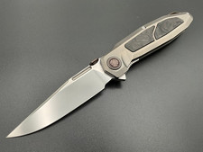 Ketuo Bratva Folding Knife 3.88 Bohler M390 Steel Blade Carbon F/Titanium Handle picture