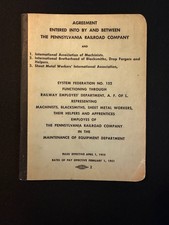 Agreement between PRR and machinists, welders and metal workers. 1952 picture