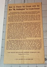 1880s White Mountain Freezer Co “Mt Washington Model” Instructions  picture