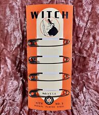 Vintage Witch Safety Pins HALLOWEEN NOS RARE picture