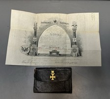 RARE 1887 Scottish Rite 33° Masonic Certificate Buchanan Codding Webber Signed picture