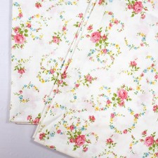 Vtg Pillowcases Pink Roses Floral 1950s Cotton Cottage PAIR Standard Romantic picture