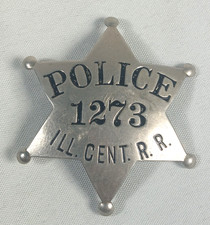 Obsolete Atq. Illinois Central Railroad Police 6-point Badge picture
