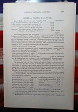 1881 Train Report CENTRAL PACIFIC RAILROAD Lathrop Roseville Niles California  picture