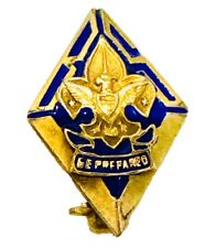 Vintage 1930s-40s 5 Year VETERAN Boy Scout Membership PIN BSA Enamel Gold Badge picture