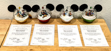 Disney Bradford Exchange Mickey and Minnie Winter Wonderland Set of 4 Ornaments picture