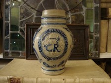 18 th century stoneware westerwald  saltglaze  jug ,krug , king george,rex picture