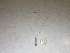 Vintage Sterling Silver 925 Mezuzah Pendant & Thin Silver Necklace Chain picture