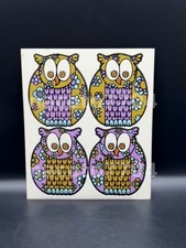 Jan Pienkowski Stickers 70s Dead stock Sticker Sheet Retro Owls 24 x 20cm picture