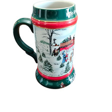 Vintage 1991 Budweiser Holiday Stein The Season's Best Clydesdales Beer Mug picture