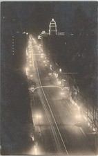 RPPC Rochester New York Nighttime Street Scene early 1900s Business District picture