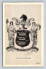 NJ-New Jersey, State Seal, Antique, Vintage Postcard picture