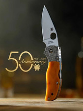 SPYDERCO KNIVES 50th ANNIVERSARY AMBER NATIVE 5 KNIFE LIMITED EDITION SPRINT RUN picture
