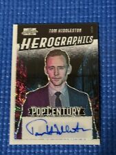 Tom Hiddleston 2024 Leaf Pop Century Herographics Auto White 1/1 LOKI #H-TH1 picture