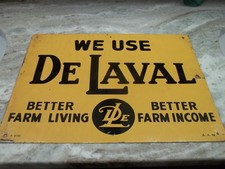 Vintage We use De Laval Farm Cream Separator Tin tacker Metal Sign  DeLaval picture