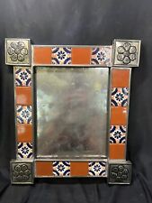 VINTAGE MEXICAN METAL & TILE 8 X 10” FRAME  Wall Decor picture