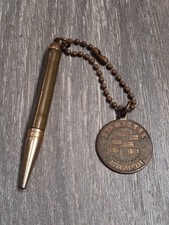 Vintage Six Flags Over Texas Dallas Fort Worth Souvenir Brass Charm And Pencil picture