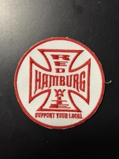 HELLS ANGELS PATCH SUPPORT YOUR LOCAL RED & WHITE HAMBURG 3.50