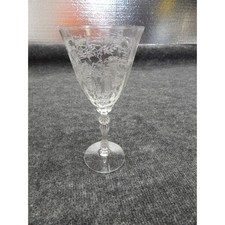 Fostoria June Clear Etched Crystal Water Goblet Vintage Elegant Stemware 7.5in picture