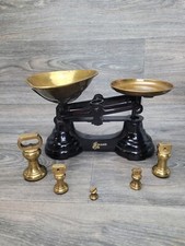 Librasco Kitchen Weighing Scales Cast Iron Brass Pans Imperial Weights Vintage  picture