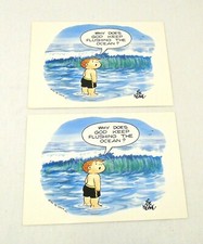 2 Vintage Family circle Bill Keane KOA Langlois OR Postcards God Flushing Ocean picture
