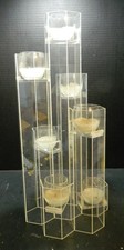 Vintage MCM Van Horn Hayward Lucite (7) Hexagon Candleholder 20.5