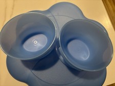 Tupperware Ocean Blue Chip And Dip Set With Divided Lid And Two Bowls picture