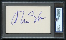 Oliver Stone signed autograph 3x5 Cut American  Filmmaker RC PSA Slabbed picture