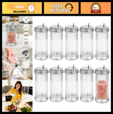 12 oz Glass Sugar Shaker Set of 10, 5.3'' Pourer Dispenser with Flap Lid picture
