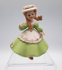 Southern Belle Green Gown & Braids Vintage 4 Inch Figurine Gold Label Germany picture
