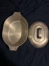 Vintage Magnalite GHC 4.5 Quart Cast Aluminum Oval Roaster & Lid 12.5
