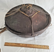 Vintage Ethiopian Agelgil Basket Leather Straw Food Carrier picture