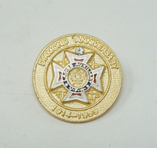 VFW Diamond Anniversary Ladies Auxiliary 75 Years Pin 1914-1989    picture
