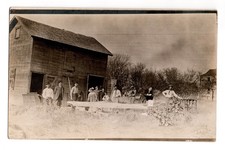 Men Women Children Farmstead Homestead Barn Real Photo Postcard RPPC Unposted picture