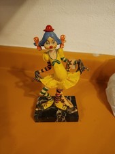 Vintage Depose Italy Resin Clown Figurine on Carrara Marble Base picture