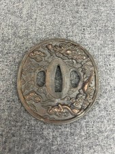Japanese Tsuba Unsigned Copper Sword Guard Cloud Motif picture