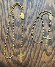Vtg. Nurses WWII Military Rosaries Religious Catholic Medal Crucifix Pendant #C picture
