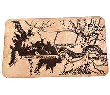 Granite Shoals Lodges Business Card Advertising Map Marble Falls TX Lake Vintage picture