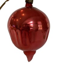 VTG pre WWII Blown Glass Fluted PARACHUTE DROP Christmas Ornament HEIM picture