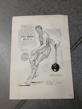 1971 Phil Bissell Oscar Robertson Earl Monroe Bucks Baltimore Bullets Art Rare picture