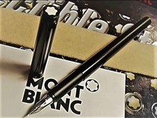 Montblanc No. 1124 Black Rhodonite Coated Fountain Pen Vintage 1976-80 EF Nib picture
