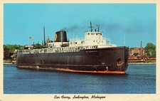 Vintage 1968 Car Ferry Ludington Michigan Postcard picture