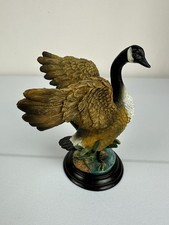 Vintage Canadian Goose Figurine on Wooden Stand 6 inch picture