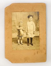 1910-1915 Antique Photograph of 2 Boys – One Eating Cracker Jack Popcorn? picture